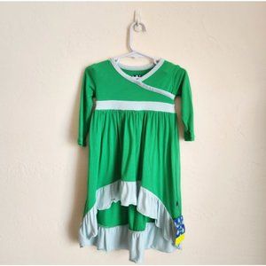 NWT Kickee Pants Dress Gown hi low long sleeve 12-18 mo Fern with Spring soft